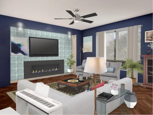 Fireplace and family recital room!