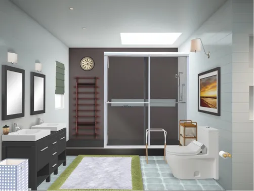 salle de bain en haut de Marianne et sa famille