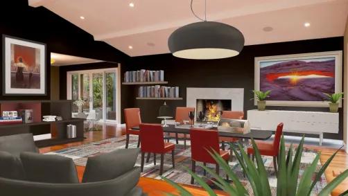 Contemporary dining and reading place