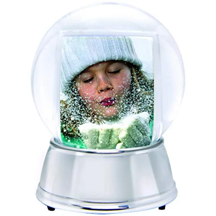 Neil Enterprises Inc. Large LED Light Up Photo Snow Globe w/Silver Base