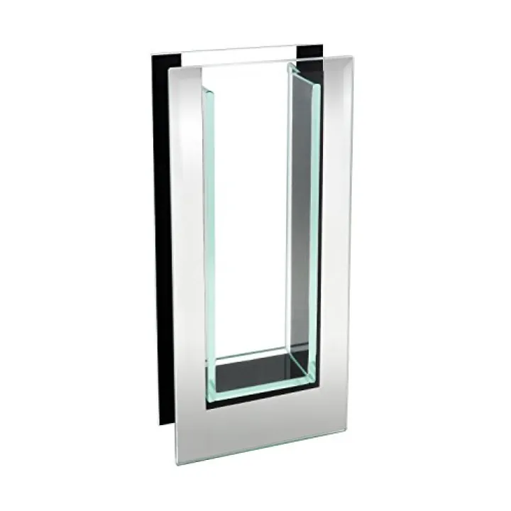 Royal Imports Flower Mirror Glass Vase - 10.5" Tall Rectangle - Decorative Modern Floral Centerpiece Accent for Home Decor, Kitchen, Fireplace, Entryway, Wedding