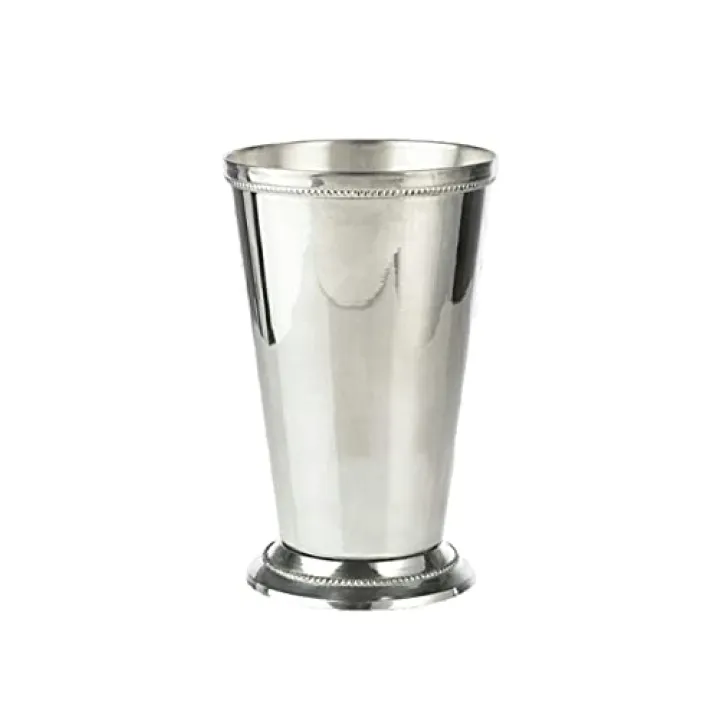 Serene Spaces Living Silver Julep, Mint Julep Glasses use as Flower Vase, Floral Centerpiece at Wedding, Event, Party, Home Dining Table, Kitchen, Measures 6.5" Tall & 4" Diameter