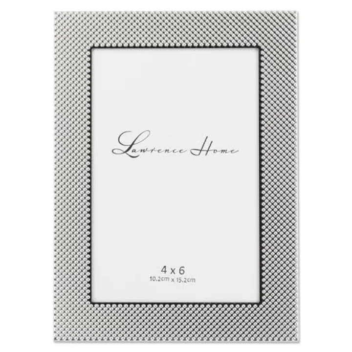 Lawrence Frames Lawrence Royal Designs 4x6 Fawn Pin Dot Pattern Silver Picture Frame