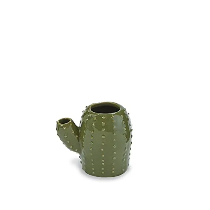 Mud Pie Small Cactus Ceramic Vase, Green