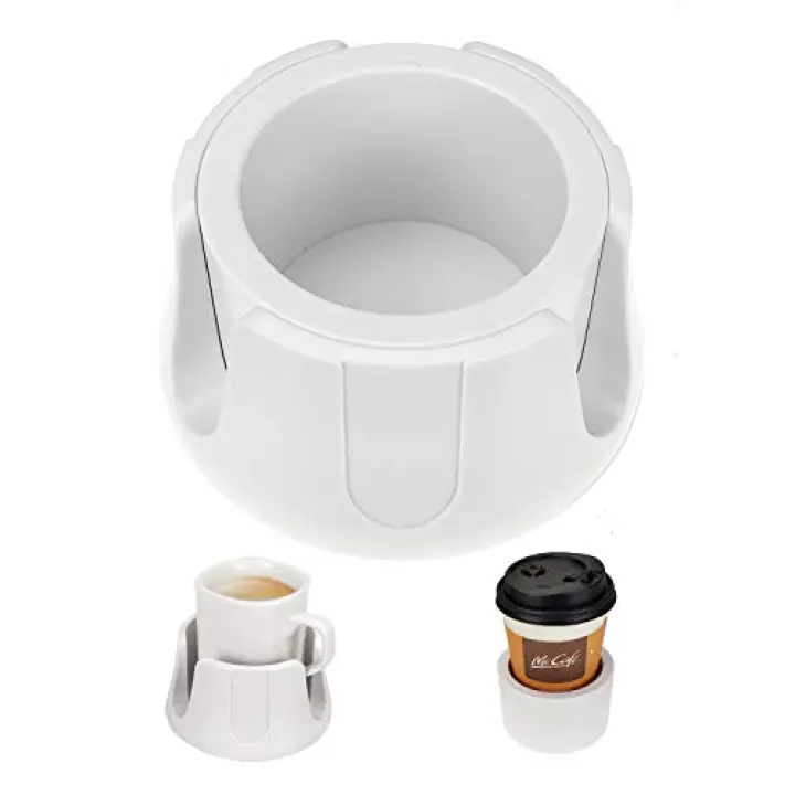 Anti-Spill Cup Holder, Drink Coaster with Anti-Slip Mat Fits Drink for Home Office Outdoors (White)