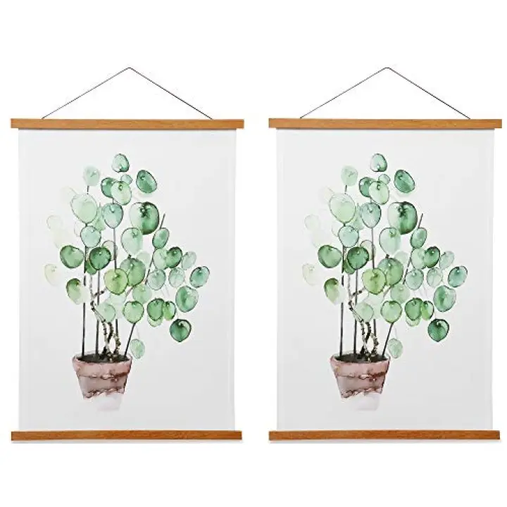 Magnetic Poster Hanger Frame for 17x24 17x22 17x21 Movie Music Posters Wall Art, 2 Pack Wood Picture Frames for Large Canvas Diamond Map Decor, Living Room Calendar Banner Tapestry Photo Hanging Stand