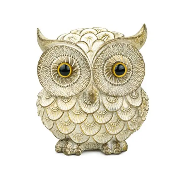 Garwor Owl Figurines - Home Decor Accents - Statue for Home & Office - Bird Gifts for Lovers (Small, White)