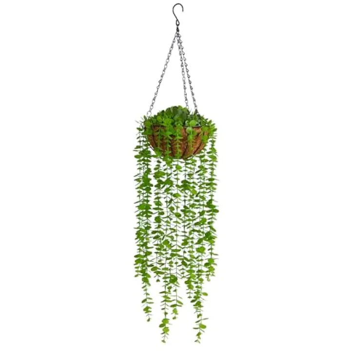 Nearly Natural 3ft. Eucalyptus Artificial Plant in Hanging Basket