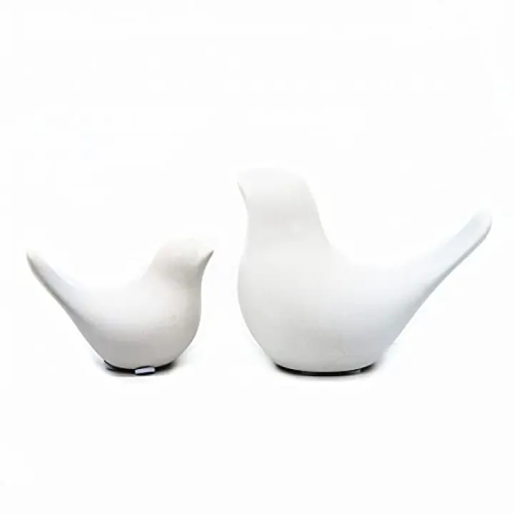 Fannuoncc Small Animal Birds Statues Home Decor Modern Style White Decorative Ornaments for Living Room, Bedroom,Cabinets, Office Desktop (2 Pack)