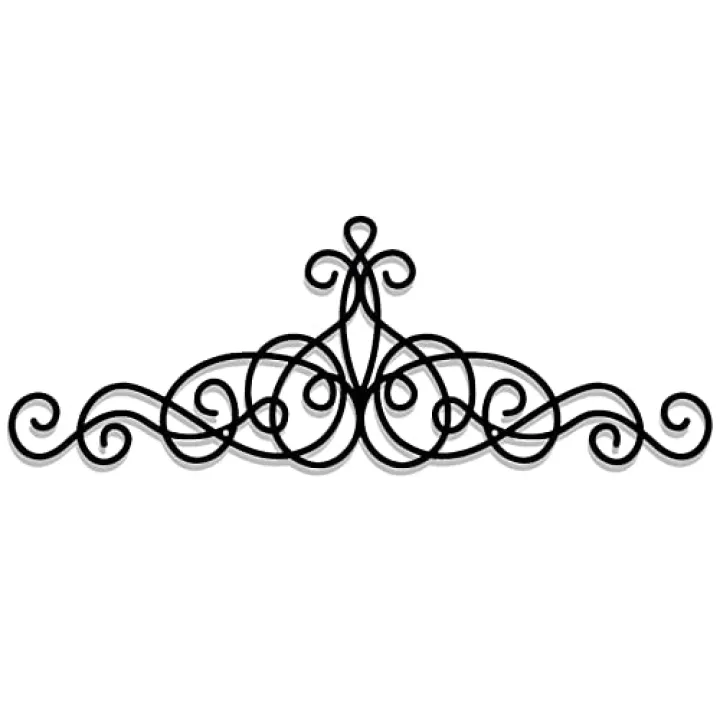 Zhengmy 15.7 x 5.5 Inch Rustic Metal Scroll Wall Art Decor Black Wrought Iron Wall Decor for Home Living Room Bedroom Doorway Over Bed/TV Long Narrow Hanging Ornaments