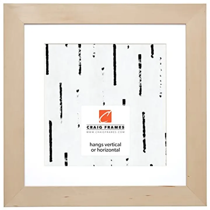 Craig Frames DIY Unfinished Wood Picture Frame, 20 x 20 Inch Matted to Display a 16 x 16 Inch Photo, Natural