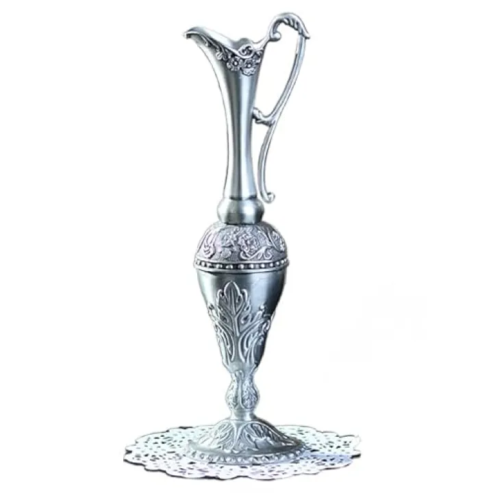 French Pewter Ewer Pitcher Bloom Bud Vase