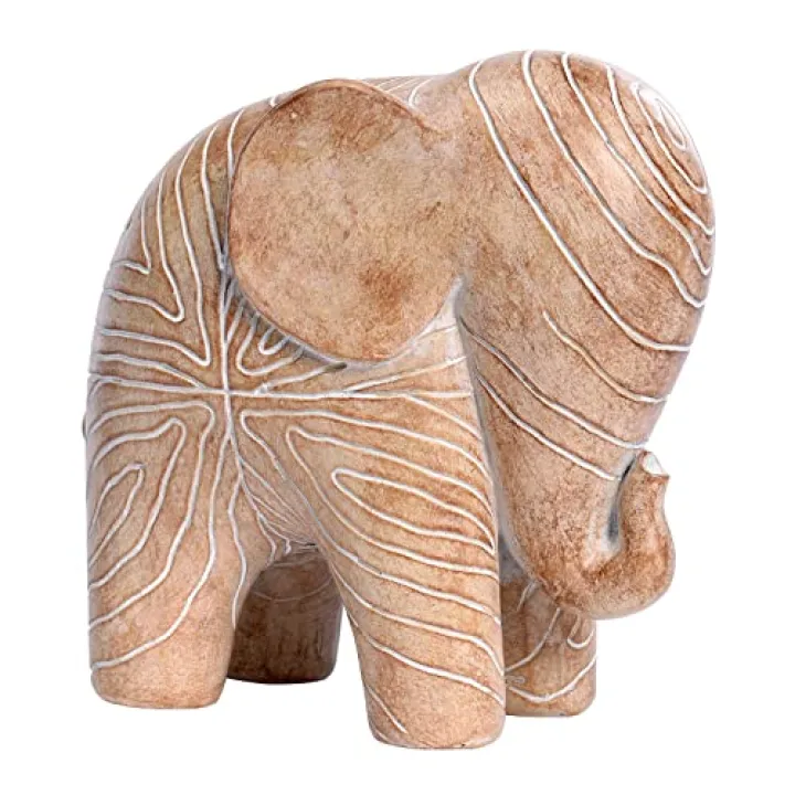 Kakizzy Elephant Statue, African Animal Decor, Wooden Elephant Gift for Women, Boho Decor for Living Room, Shelf, Office（1Pack, Big）