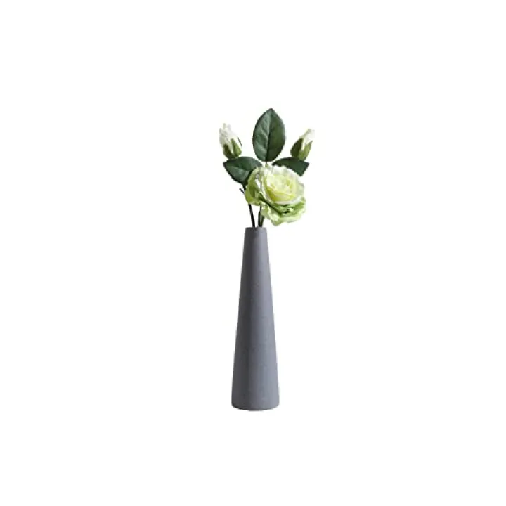 Ceramic Vase, Modern Home Decor Ceramic Vase, Frosted Porcelain Vase, Grey Minimalist Vase,Living Room Decoration，Ideal Shelf, Best Decoration. (Grey)