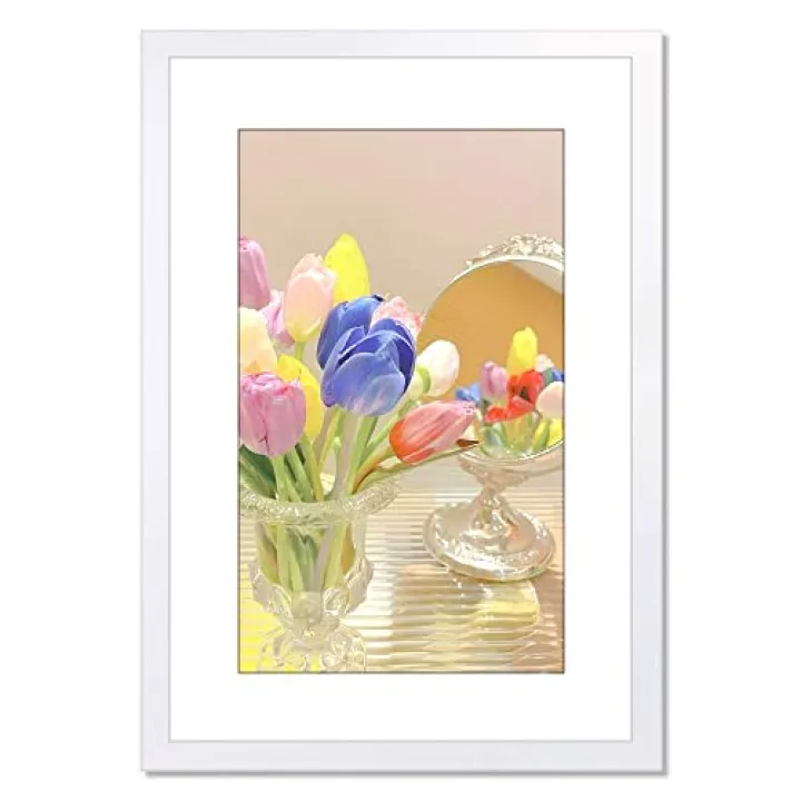 ALLUCKYAN 14x22 White Picture Frame Mat for 12x18 Photo Wall Mounting Poster Frame-1pcs