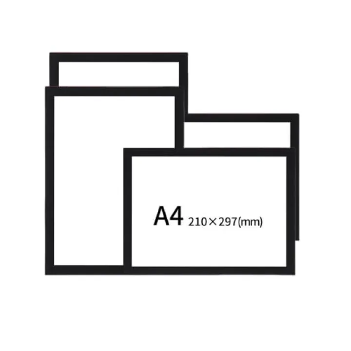 Rikyo 4Pack A4 Self-Adhesive Magnetic Display Photo Frame for 8.5 x 11.75 inch,Magnetic Photo Pockets,Self-adhesive Display Frame Notice Display Frame for Fridge,Whiteboard,Chalkboard,Cabinet(Black)