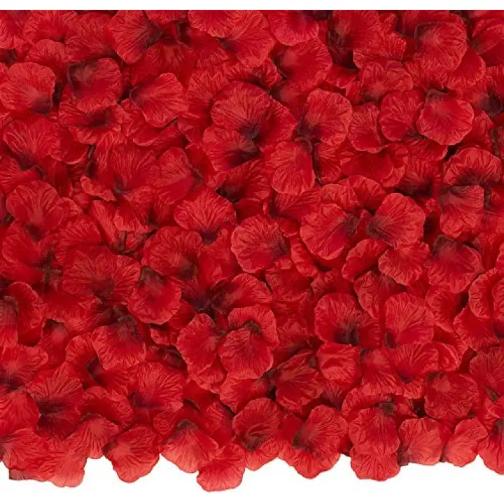 KatchOn, Artificial Red Rose Petals - 1000 Pcs Silk, Artificial Flowers Petal for Wedding Decorations | Decorative Rose Petals for Bed | Anniversary Decorations | Red Rose Petal Artificial Flowers