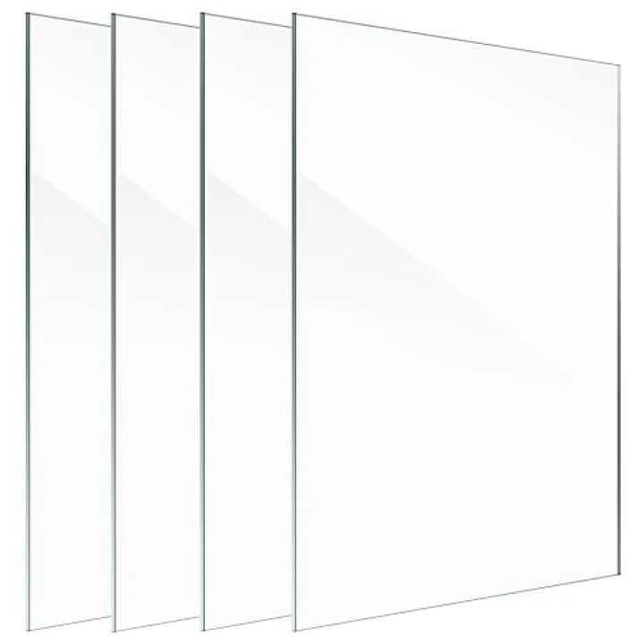 Lyeasw 8x10 Glass Replacement Sheets for Picture Frame Set of 4, 8 by 10 Real High-Definition Glass Cover