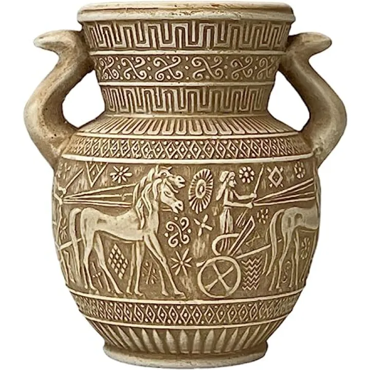 Panathenaic Festival Vase Jar Ancient Greek Roman Pottery Home Decor Terracotta