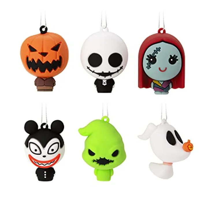 Hallmark Disney Tim Burton's The Nightmare Before Christmas Mini Christmas Ornaments, Shatterproof, Set of 6