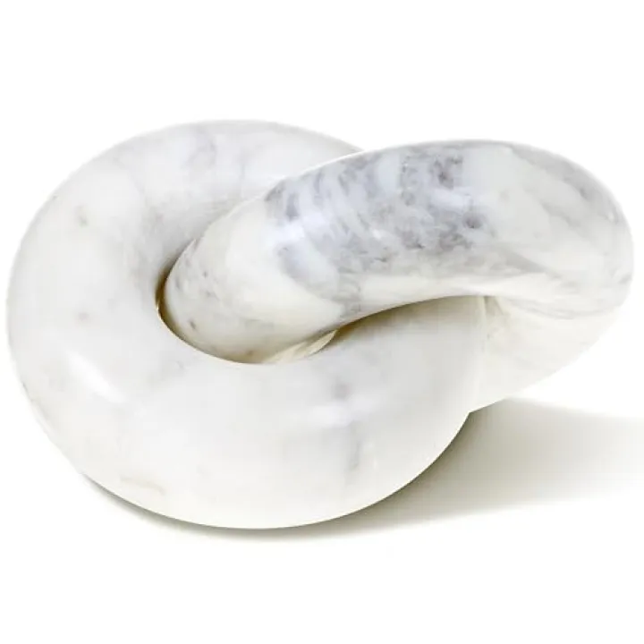 Sculptural Marble Knot That Instantly Elevates Your Shelf Styling - 6" Accent Piece for Coffee Tables, Bookshelves & Entryway Decor