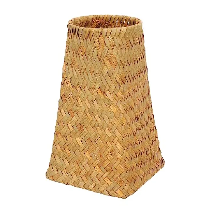 GANAZONO Braided Vase Natural Straw Vase Woven Large Floor for Decor Living Room Floor Handmade Flower Holder Dried Large Plant Pots Flower Arrangement Office Makeup Brush