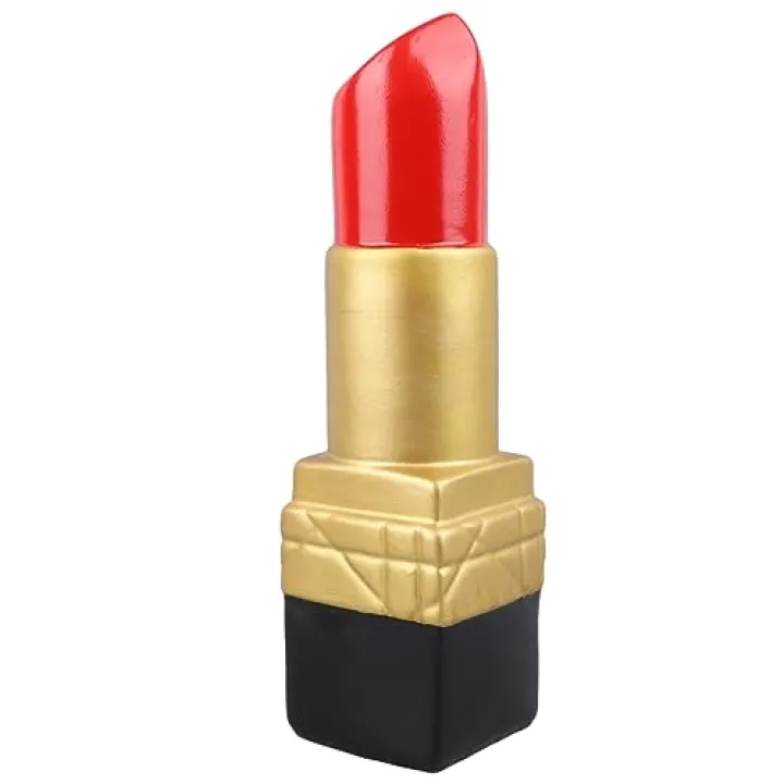 Lipstick Shaped Vase, Exquisite and Beautiful, Flower Vase for Home (Gold)