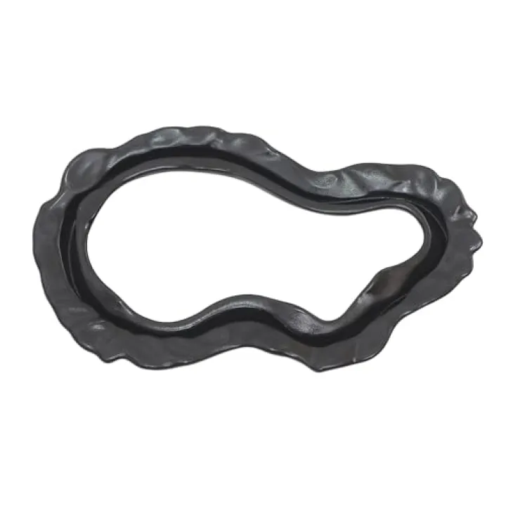 NOVICA Artisan Handmade Ceramic Blossom Vase Freeform Black Indonesia Nature [1.2in H x 14.5in W x 7.75in D] 'Living Flow in Black'