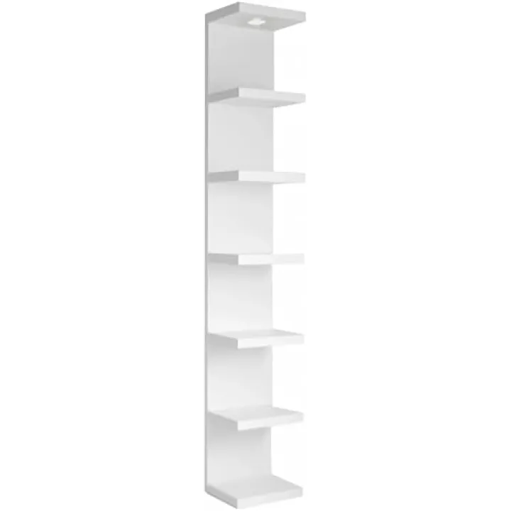 LitaEther Versatile 7 Tier Wall Shelf Unit,White Lack Wall Shelf,Display Floating Shelf with LED Remote Control Light