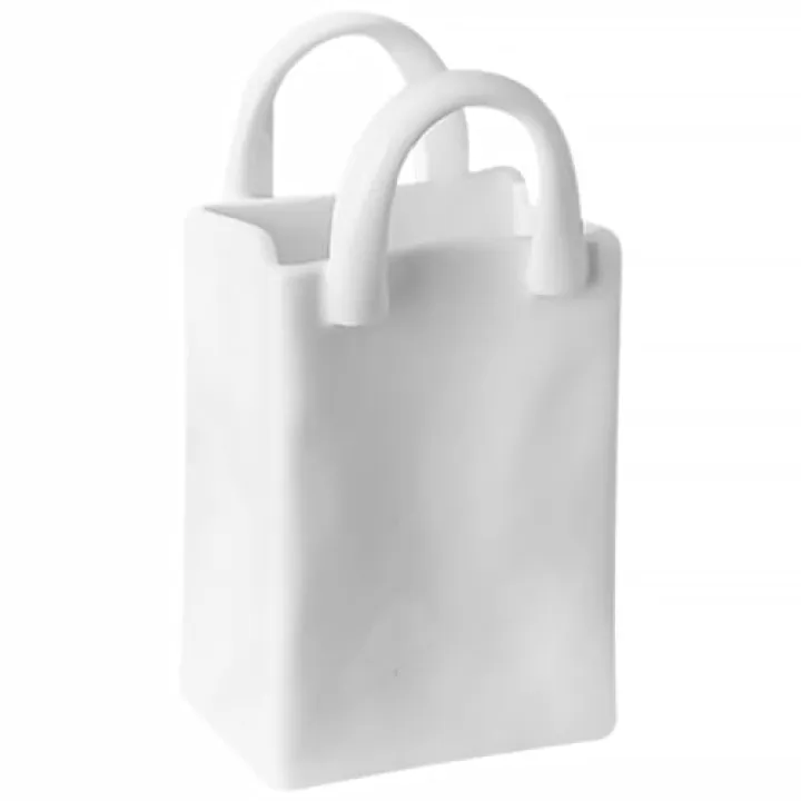 Handbag Bag Vase, Ceramic Tote Purse Vase, Floral Flower Modern Decorative Trendy Pen Container for Office Home Bedroom Living Room Dining Table