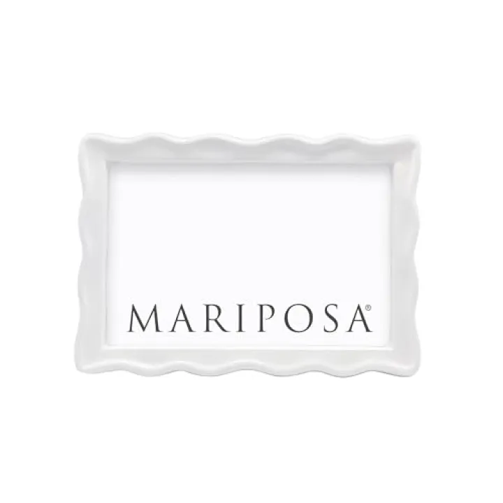 MARIPOSA WAVY WHITE 4x6 FRAME | WHITE | BRILLANTE | FRAMES | DECORATIVE PHOTO FRAMES | RECYCLED SANDCAST ALUMINUM | HANDMADE IN MEXICO