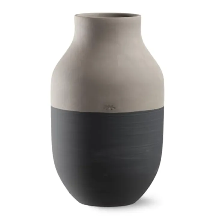 Kahler Omaggio Circulare Vase, Anthracite Grey, 12.2" H, Designed by Stilleben v/Reckweg & Nordentoft, Gift Box Included