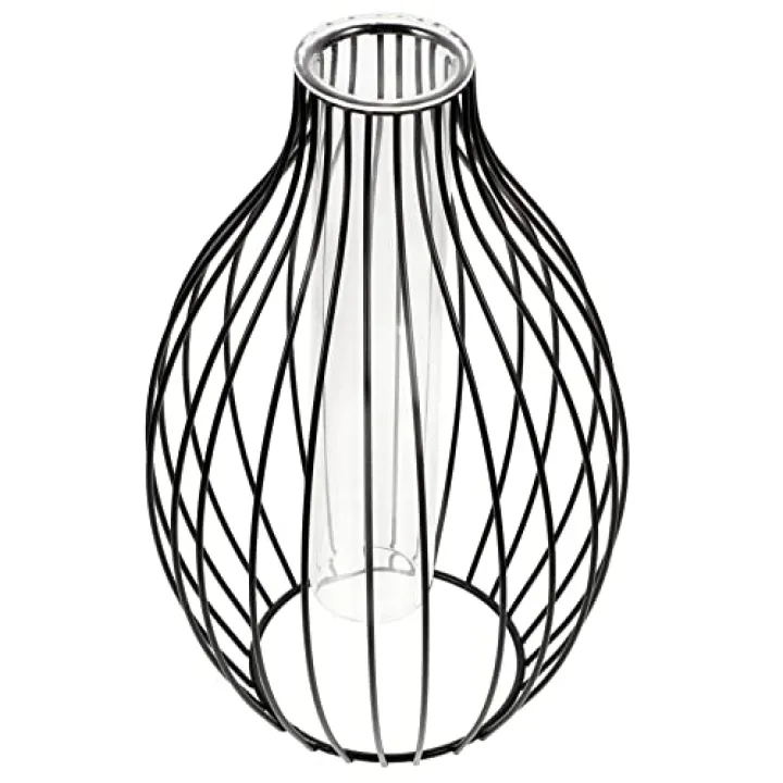 Luxshiny Modern Style Iron Art Hydroponic Vase Geometric Bud Planter for Floral Arrangements Decor for Wedding and Balcony Display