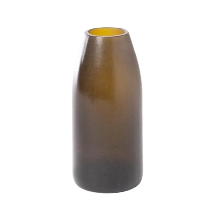 IWAS Upcycled Olive Vase Made from Champagne Bottles | Matte Finish | Sustainable and Upcycled Home Decor