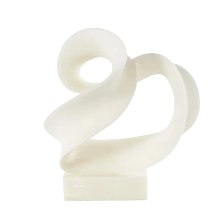 Deco 79 Polystone Abstract Decorative Sculpture Twisted Wave Home Decor Statue with Elevated Base, Accent Figurine 17" x 11" x 19", White