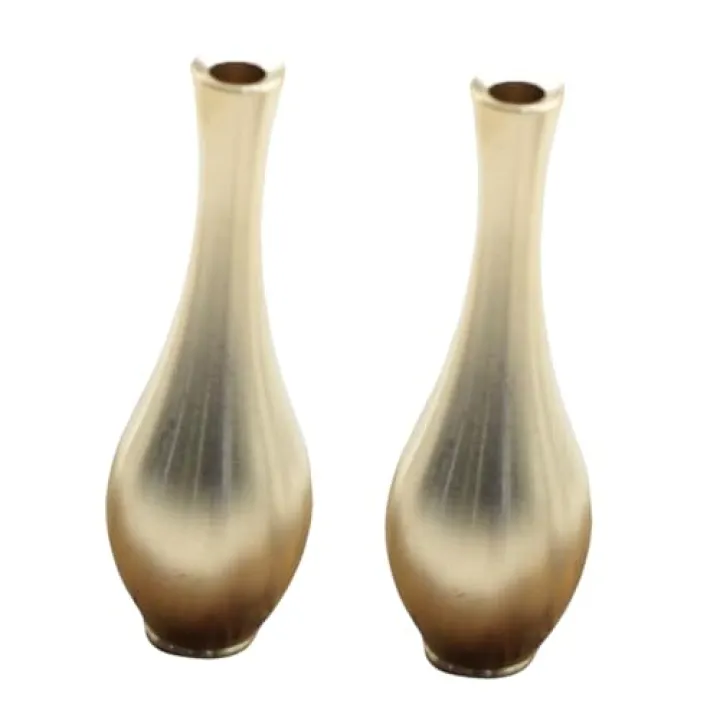 Cabilock 2pcs Creative Mini Brass Vases Antique Copper Flower Holders for Tabletop Decor Adornments for Living Room and Wedding Centerpieces