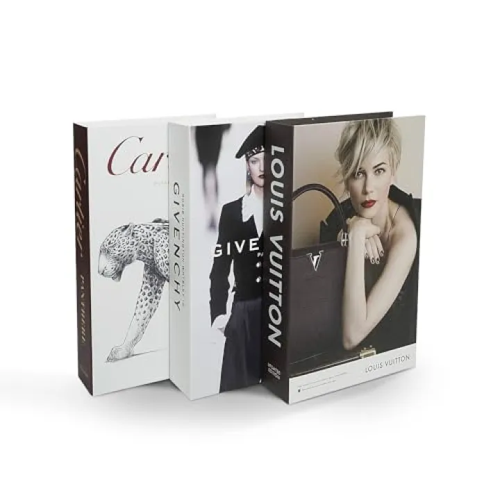 Coffee Table Decorative Books For Home Decor, Fake Books For Decoration, Aesthetic Bookshelf Decor for Living Room Office Bedroom, 3 Piece