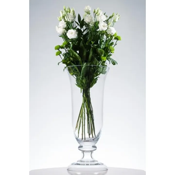 Glass - Centerpiece Vase - Glass Like Crystal Vase - for Flowers - Table or Floor - Great Filled or Unfilled - 20" Height - Classic Clear - Made in Europe - by Barski