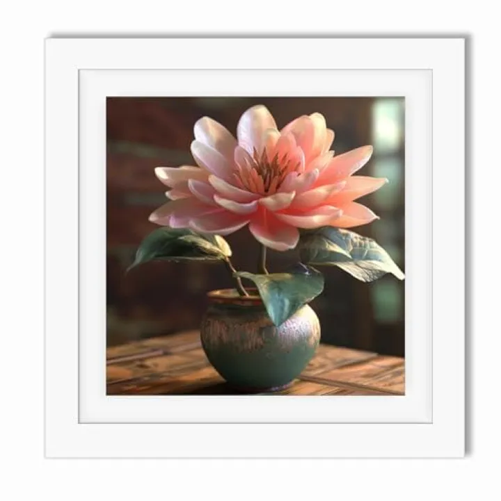 Betionol Diamond Painting Frames, Display 12x12in/30x30cm Diamond Painting Pictures or Photos, White Natural Solid Wood Picture Frame with Acrylic Protection Glass, Back Mat And Hanging Kit