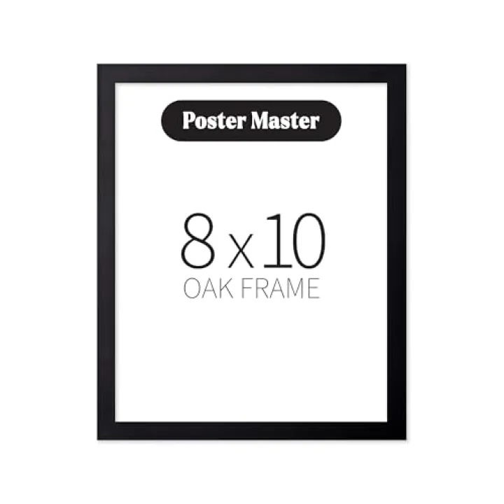 Poster Master 8"x10" Black Wood Frames – 8x10 Poster Frames – Frame for Wall Art – Display for Print – 8 by 10 Wood Border – Art Holder – Wood Artwork-Sized Holder for Picture – Pack of 1