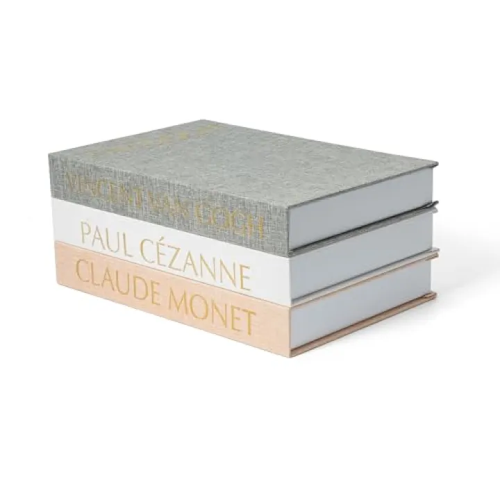 TwoDays Coffee Table Decorative Books, Modern Fashion Designer Fake Books for Home Decor Aesthetic, Faux Storage Box for Bookshelf Decoration. (Set of 3)