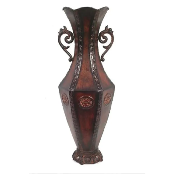 Hosley Decorative Embossed Metal Tall Floor Vase 24 Inch High. Ideal Gift for Weddings Party Spa Reiki Meditation Settings