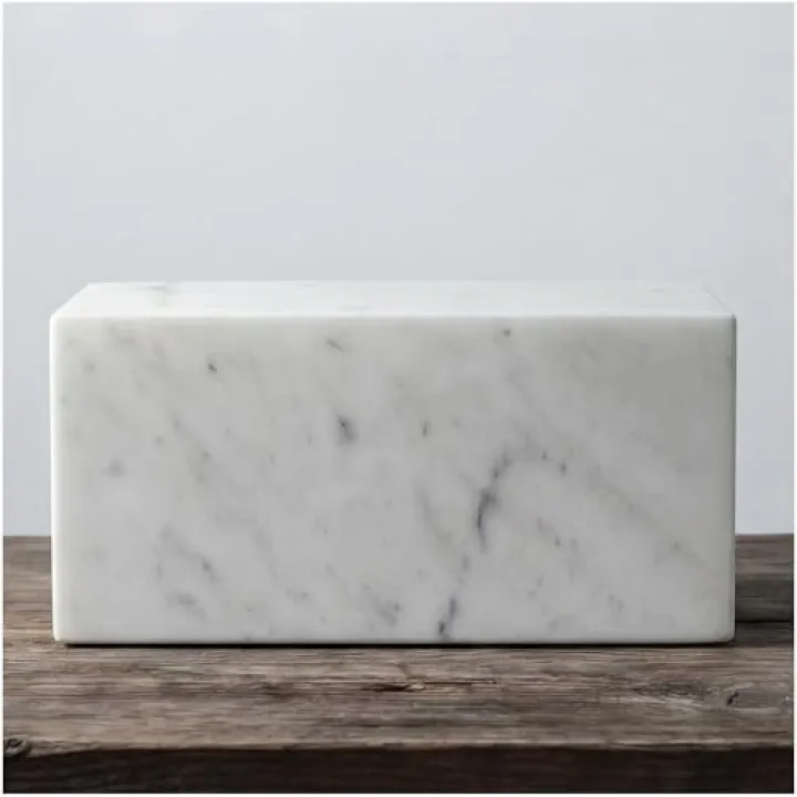 Aspen Studio AspenStudio Carrara Marble Real Urn Genuine Marble Urn for Human Adult Cremation Ashes Decorative urn