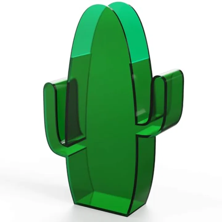 Flower Vase Cactus Shape Acrylic Vase Home Decor Gifts, Home Modern Decorative Flower Vase for Living Room, Dining Table, Entryway, Shelf, Wedding, Office (Green)