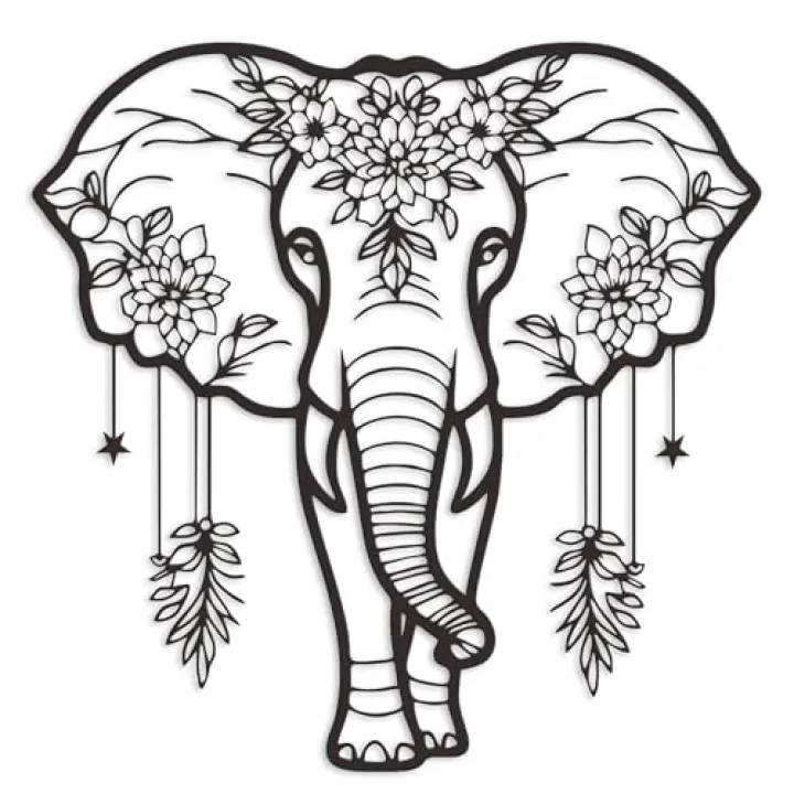 Rajukit Metal Elephant Decor – Aesthetically Pleasing African Elephant Wall Art and Bathroom Decor – Durable Animal Head Wall Décor for Home & Kitchen