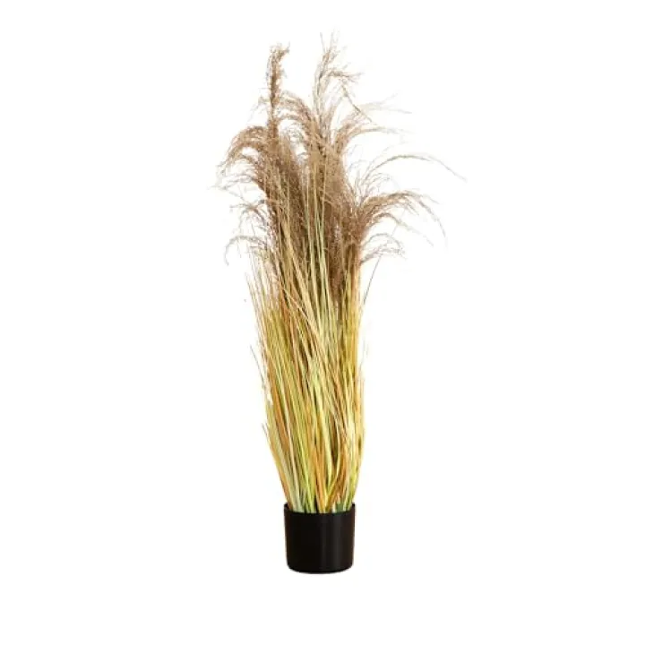 Nearly Natural 4ft Artificial Pampas Grass – Lifelike Indoor Faux Plant for Home Décor