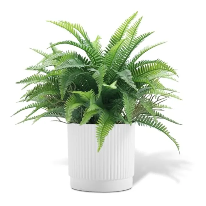 Coferset Small Fake Plant 12.2" Fern Potted Artificial Plants for Shelf Desk Home Bathroom Farmhouse Room Office Kitchen Farmhouse Coffee Table Decor
