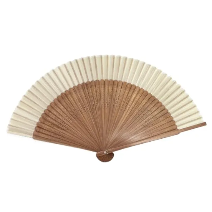 Hand Held Fan for Women Japanese Vintage Bamboo Silk Elegant for Dance Music Festival Wedding Church Decoration Party White