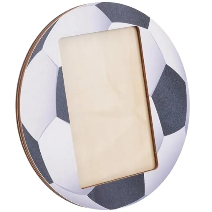 CREATCABIN Soccer 4"x6" Wooden Photo Frame, Sport Themed, Soccer Balls, Wall Decor or Tabletop Display, Gift for Teammates or Brother, 8.27x8.27 Inch