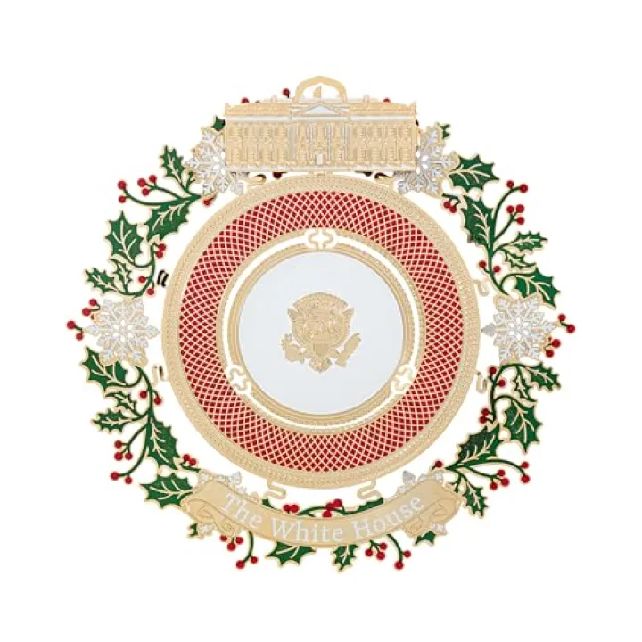 Official 2025 White House Christmas Ornament – Honors 150 Years of White House State Dinners, 24k Gold-Finished Brass, Includes Ribbon & Booklet, Collectible Gift in Keepsake Box, Made in USA